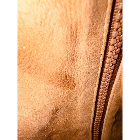 Vintage Leather by New England Classic Money Camel Leather Bomber Moto Jacket M - Picture 12 of 13